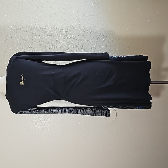 Desigual Multi Color Print Long Sleeve Black Midi Dress - Picture 7 of 10